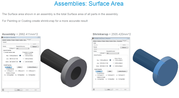 @ClintBrown3D Autodesk Inventor Assembly Surface area ilogic