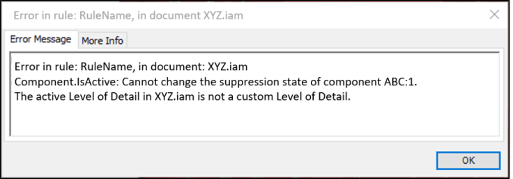 The active Level of Detail in is not a custom Level of Detail