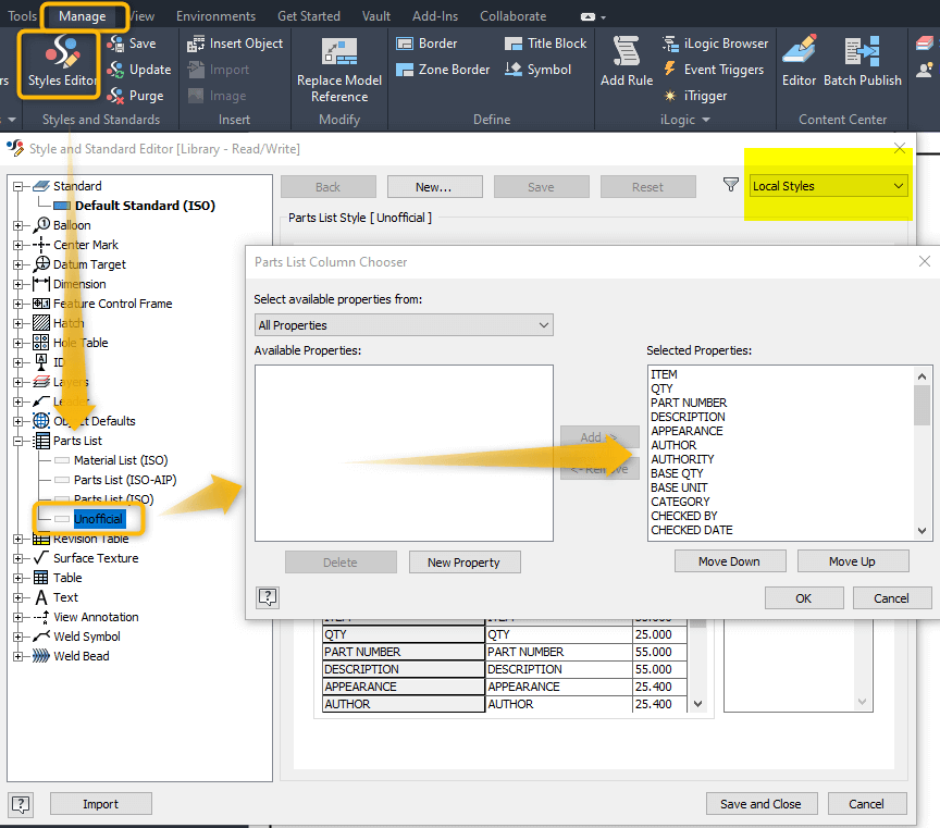 Export Formatted Parts List with iLogic – Clint Brown